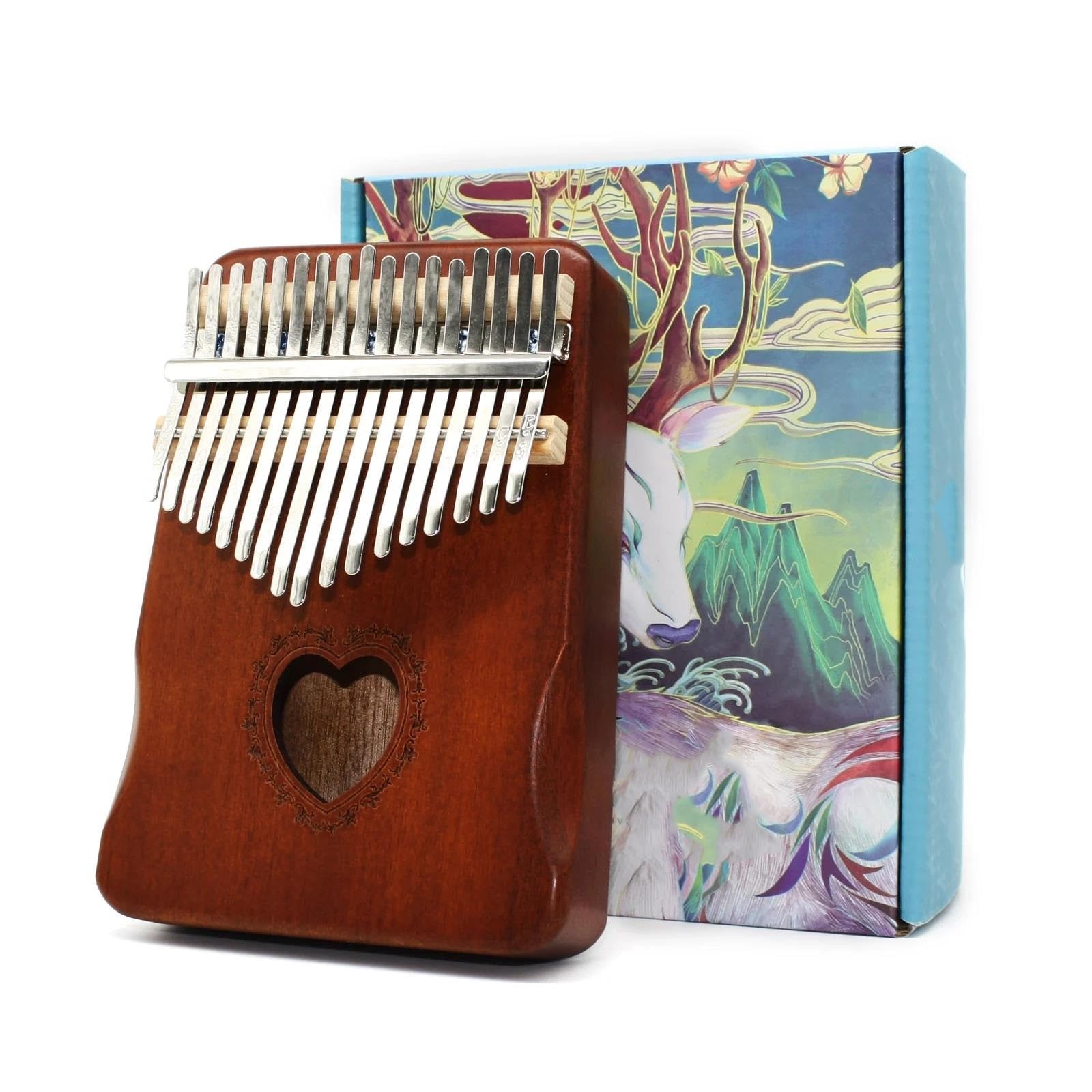 Kalimba Kalimba À 17 Lames Avec Corps En Acajou Instrument De Musique Créatif(2)