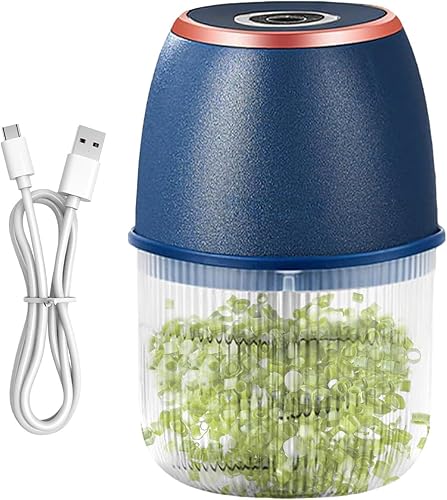 Miniatura 9 de Picadora eléctrica de ajo, herramienta de cocina de 11.8 fl oz, procesador de alimentos, máquina cortadora de cebolla pequeña | para alimentos