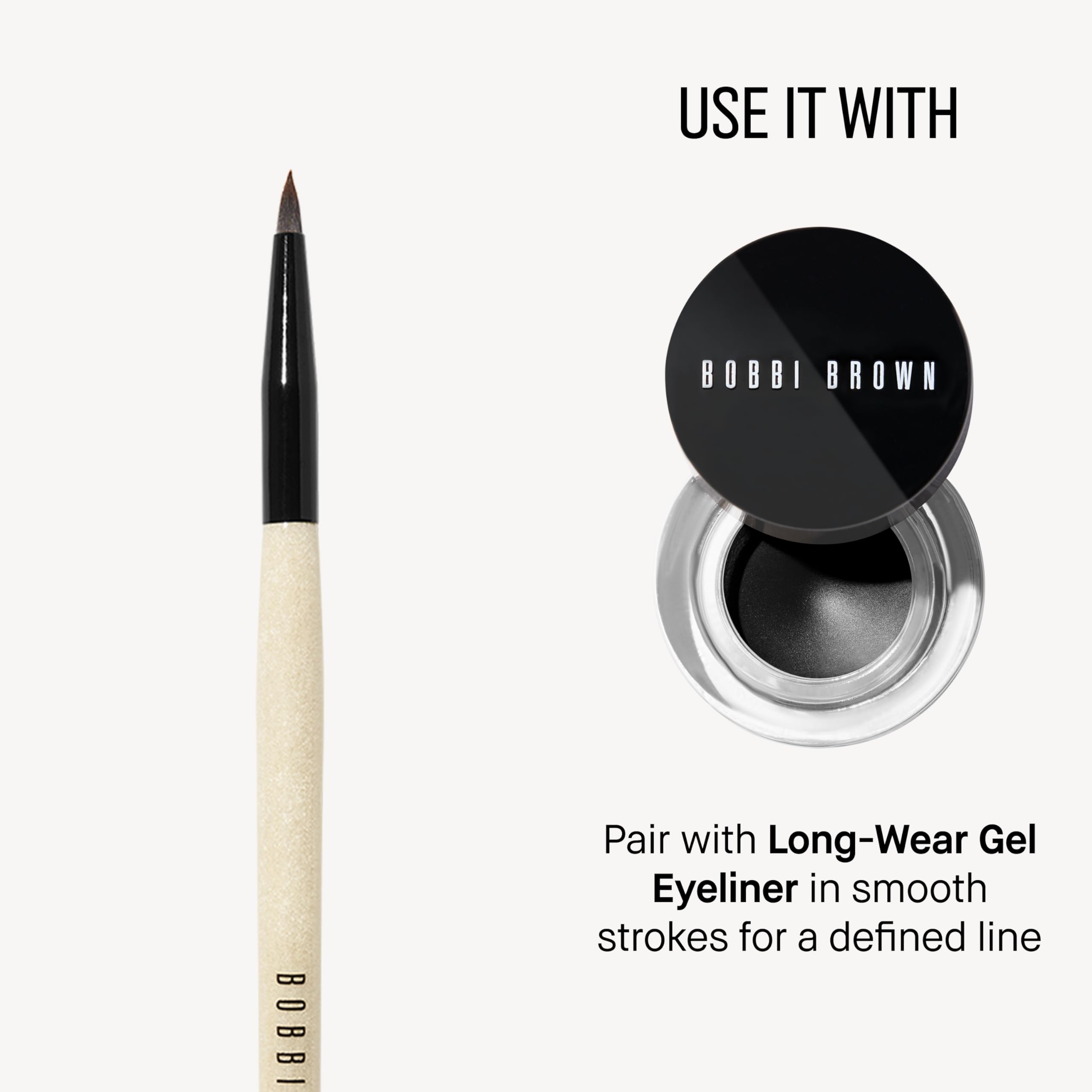 Bobbi Brown Eyeliner Brush | Eyeliner Brushes for Smudging, Precise Lines + Smokey Eyes | Works for Gel & Powder Liner
