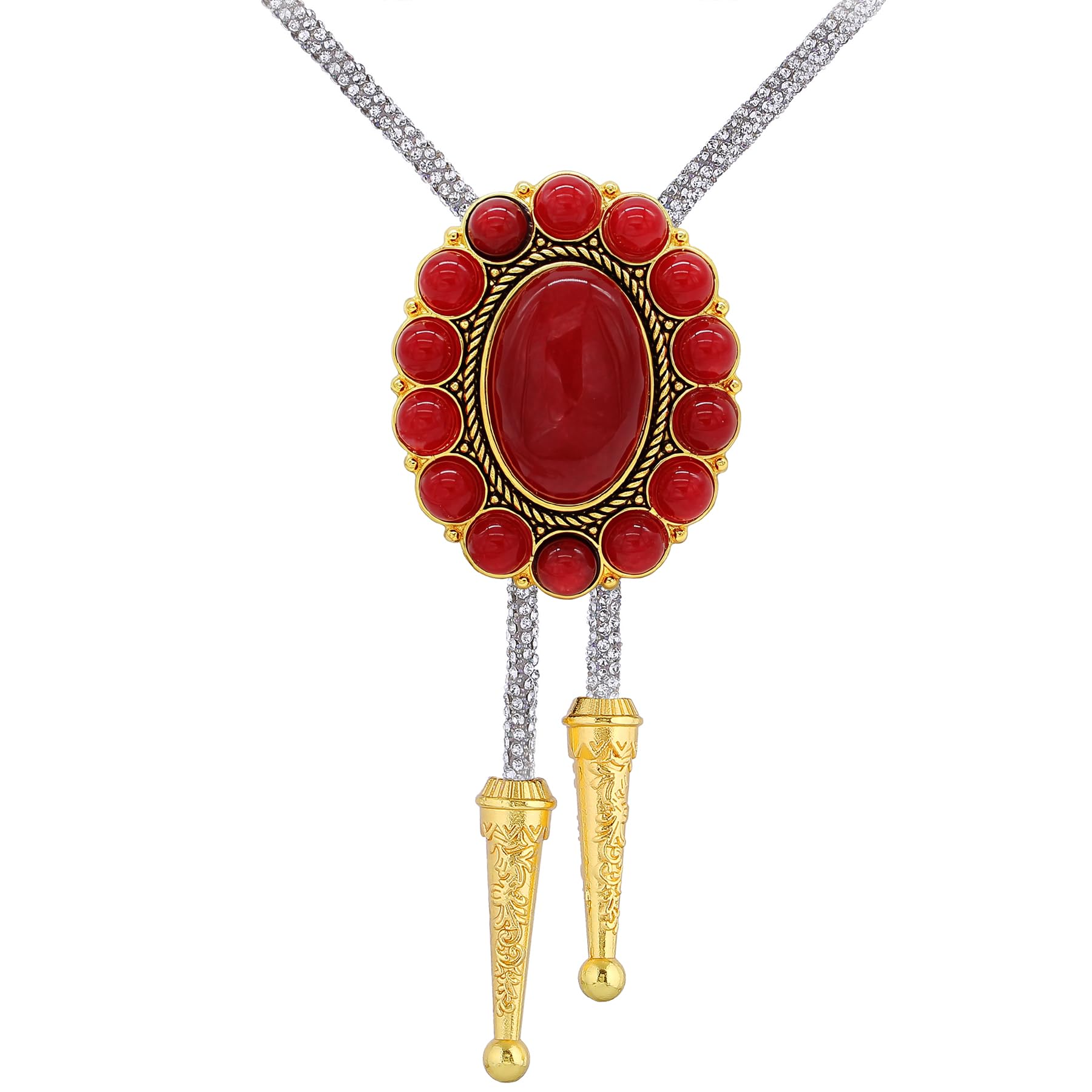 GelConnie Bolo Tie for Men Women Western Cowboy Turquoise Leather Necktie