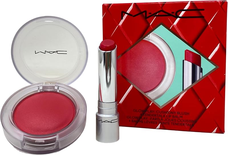 M.A.C Cosmetics No Work All Glow Play Kit: Pink - Glow Play Blush in Heat Index + Lip Balm in Banter.