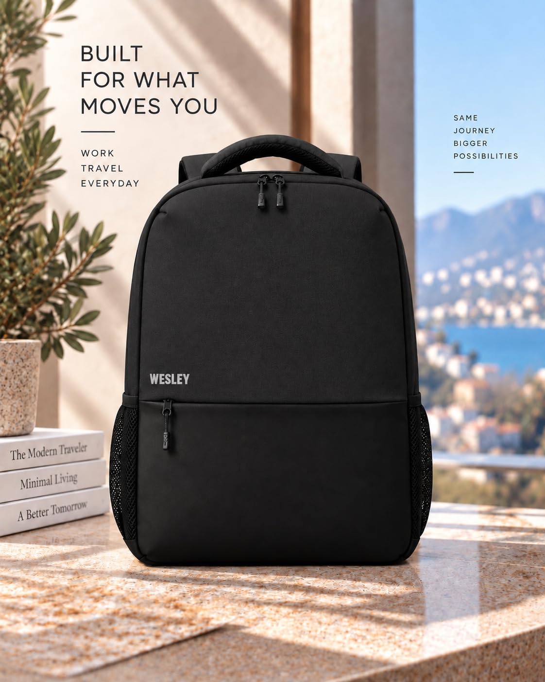 Wesley Milestone 2.0 Casual Waterproof Laptop Backpack/Office Bag/School Bag/College Bag/Business Bag/Travel Backpack (Dimensions:13x18 inches) (Compatible with 15.6" laptop) 30 L, Charcoal black — Amazon image 9