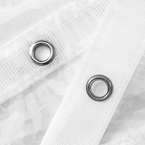 Miniatura 6 de Barossa Design - Forro de cortina para ducha, de alta resistencia y grueso, forro de plástico suave e impermeable con ojales y 3 imanes, traslúcido,