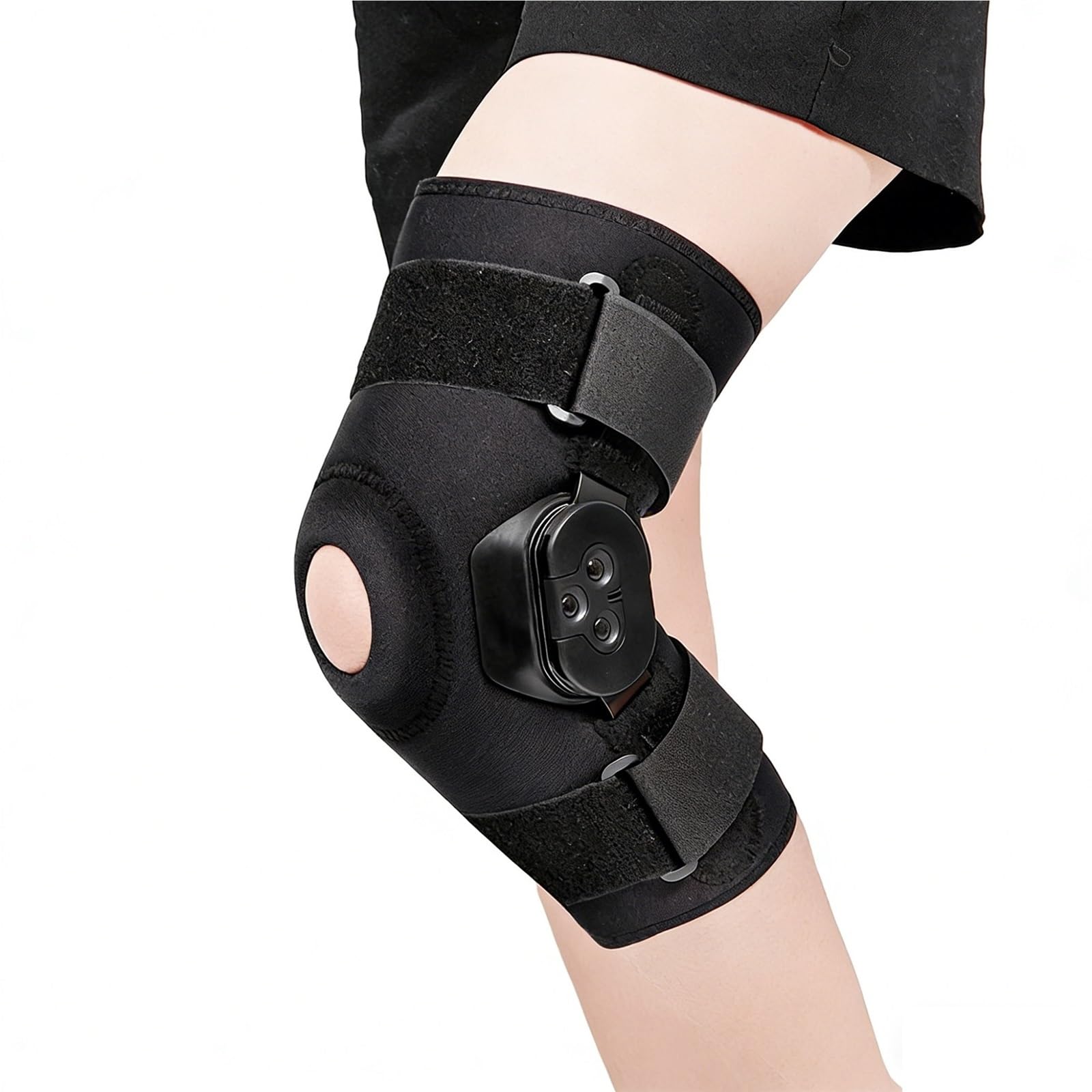 Kniebandage mit Gelenkschienen Kniestütze zur Stabilisierung bei Meniskusriss Kreuzbandriss ACL Entlastung Knieschoner Verstellbar Kniegelenkbandage für Sport Wandern Laufen HerrenDamen(XL)