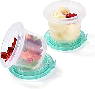 U-Taste 4oz×2 Silicone Food Container Set: Small Kitchen Storage with Ai...