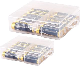 King of Flash AA and AAA Battery Storage Case Holder Organiser Box Plastic Container (24 AA & 24 AAA Case)