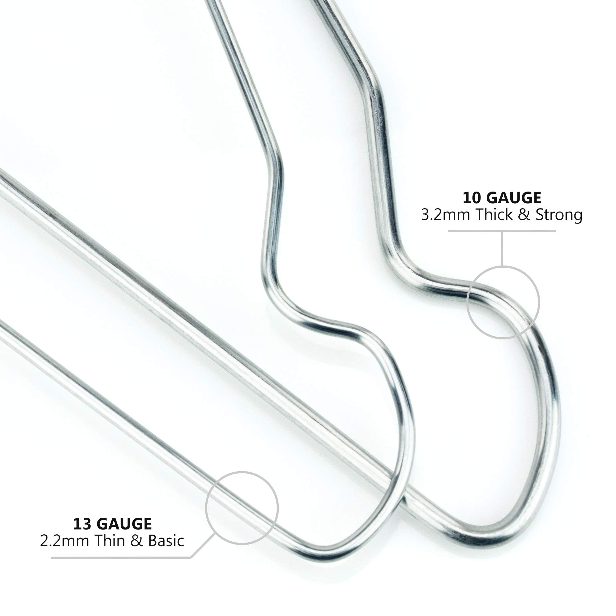 Lot de 500 cintres en métal galvanisé et argenté, crantés Hangerworld de 41 cm