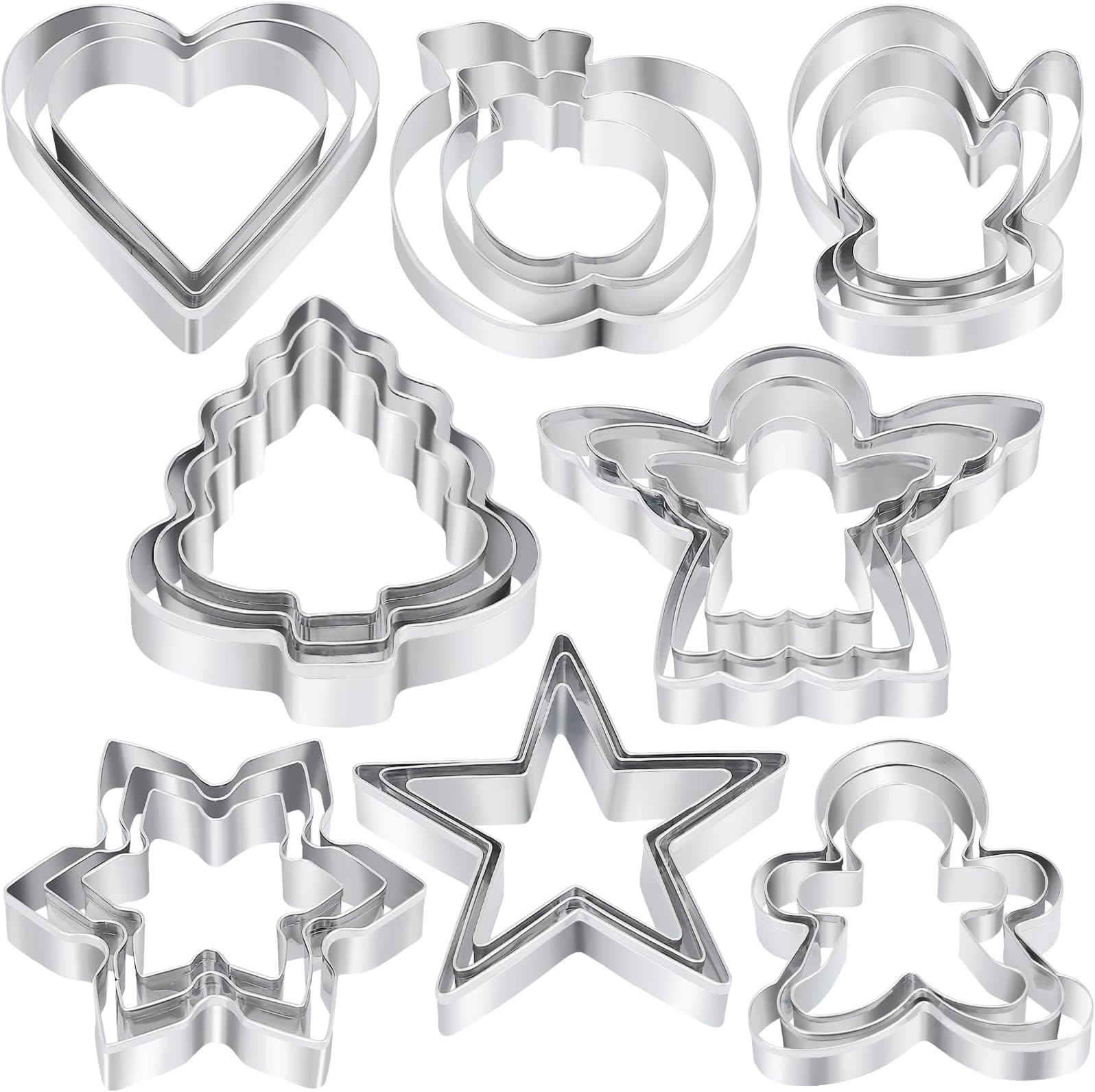 24 PCS Christmas cookie cutters Set