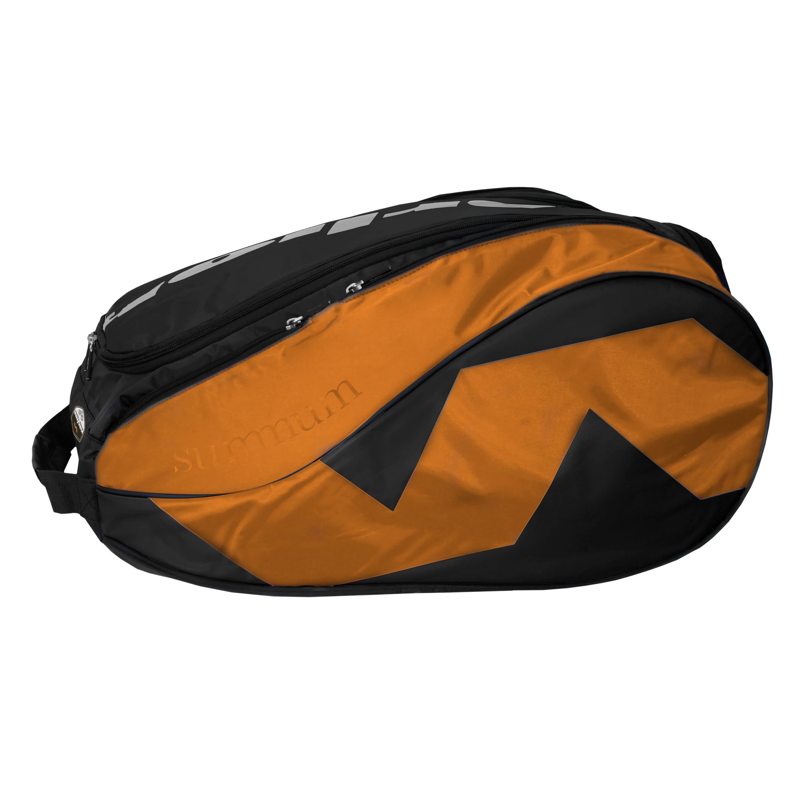 Varlion Summum Pro Padel Racket Bag, 14.3 gal, Nylon for Up to 4 Rackets with Thermal Pocket & Shoe Compartment, Orange & Black