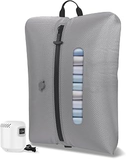 2025 Vacuum Bags for Travel with See-Through Window & 5KPa Pump Space Saver Vacuum Seal Bags for Clothing Travel IP67 Reusable Packing Organizers for Luggage, Backpack, Suitcase Grey 1PC+Pump