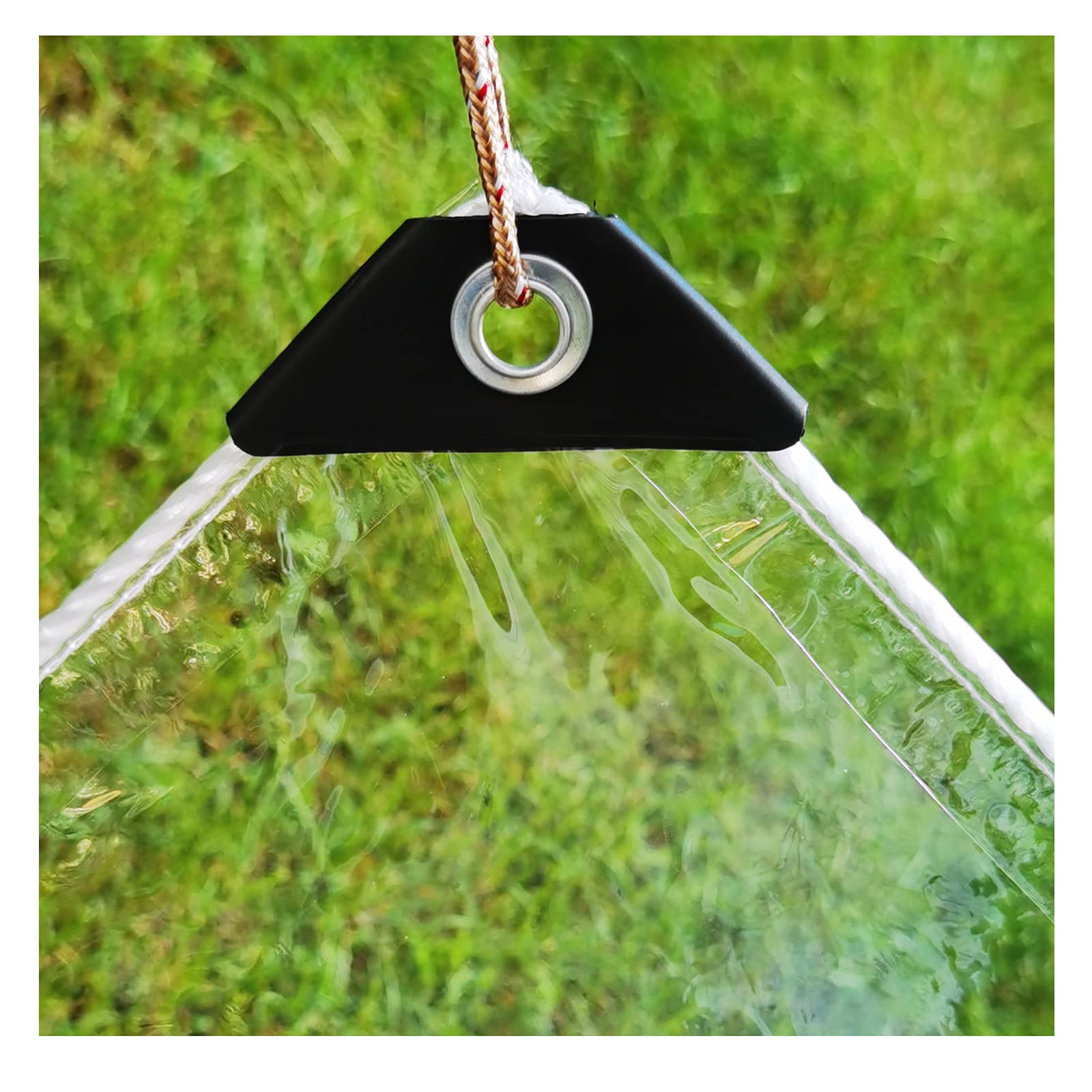 GJZQDKX Heavy Duty Waterproof PVC Transparent Tarpaulin Cover Clear Vinyl Tarp with Eyelets Rainproof Plant SheetOutdoor Tarp for Gardening 1.5x3m/4.9x9.8ft