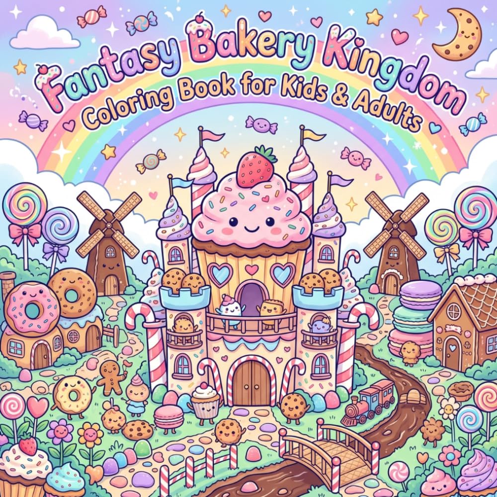 Fantasy Bakery Kingdom Coloring Book for kids & Adults