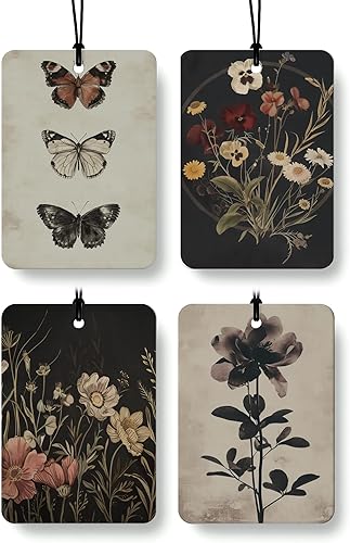 Miniatura 10 de Ambientador de Aire para Coche Bohemio Retro con Cartas de Tarot 4 Piezas, la Estrella Sol Luna Amantes Ambientador Colgante para Coches Armario