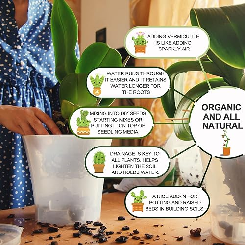 Miniatura 10 de Perlita hortícola de 15 cuartos a granel, perlita orgánica para plantas, curso de perlita para jardinería, para plantas de interior, para plantas de