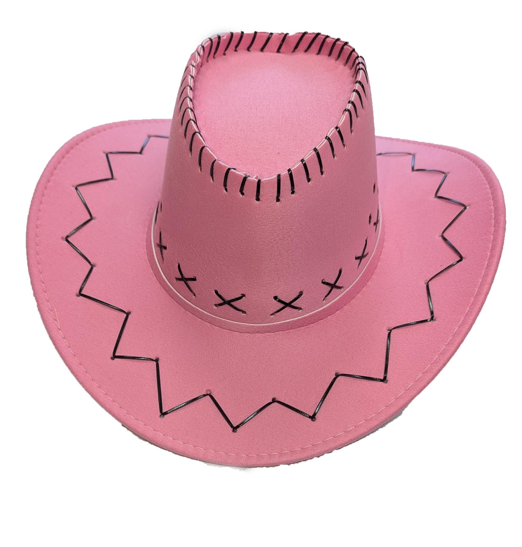 The Dragons Den Adults Suedette Cowboy Cowgirl Hat Wild West Western Fancy Dress Costume Accessory [Pink]