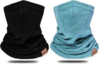 Dymex 2 PCS Kids Neck Warmer Gaiter Winter Fleece Neck Cover Balaclava Windproof Face Cover Mask for Ski Motorcycle