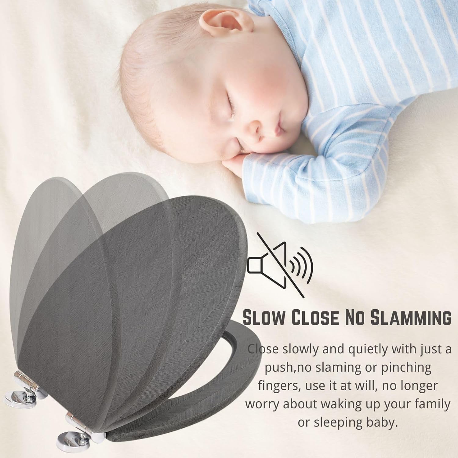 Toilet Seat, Elongated Toilet Seat, Soft Close Toilet Seat with Alloy Hinges Set, Easy to Clean and Install, Oval Elongated Toilet Seat Scratch Restitant,Light Grey