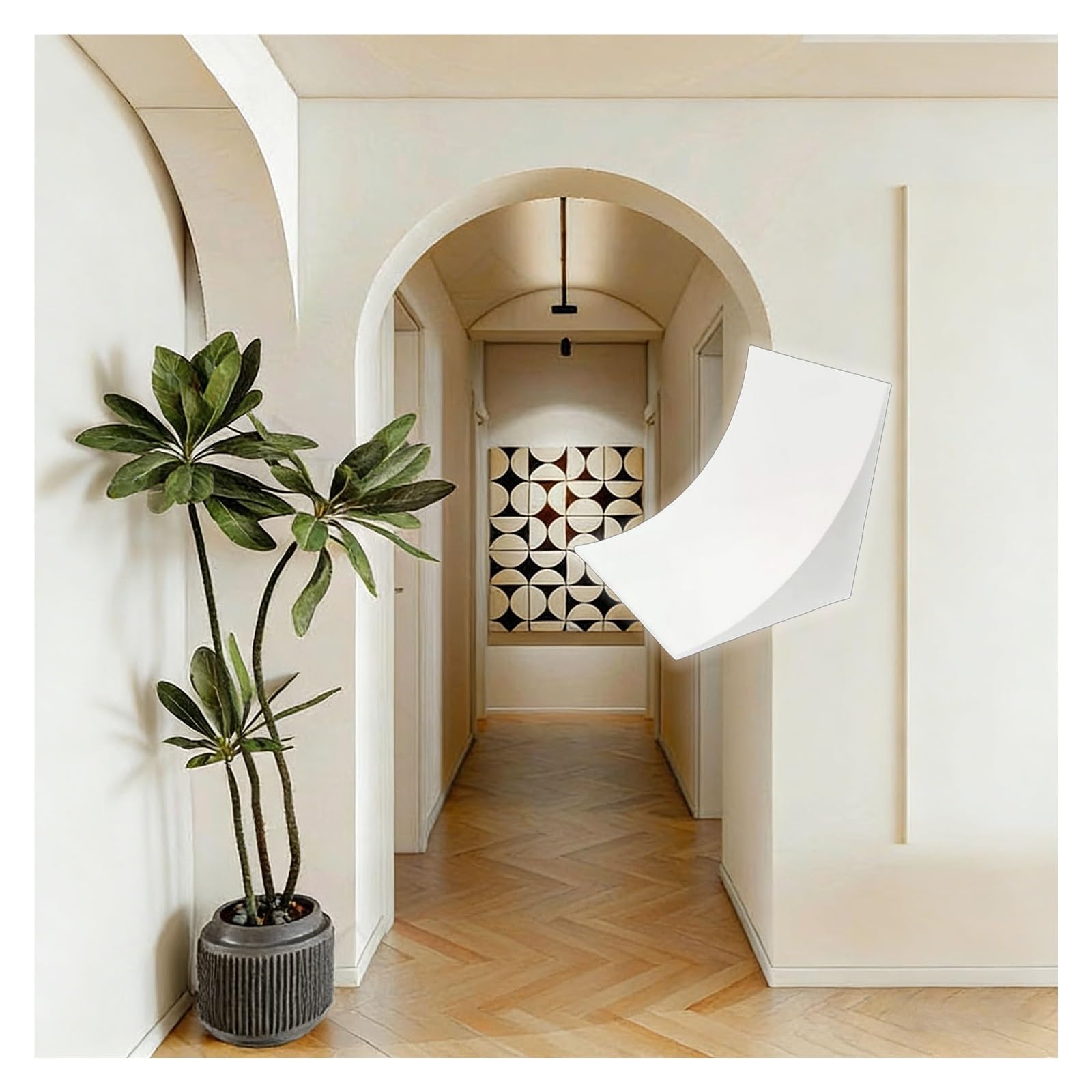 Arc en Plâtre Pré-courbé pour créer un passage élégant et chaleureux dans votre salon