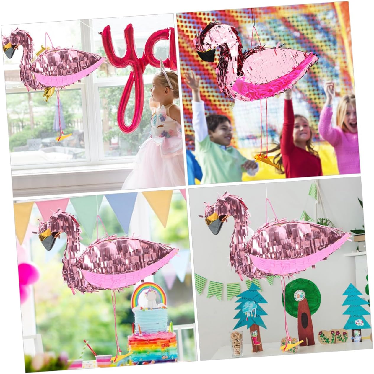 1 Set Pinata For Kids Flamingo Pinata With Stick For Tropical Luau Party Supplies Flamingo Themed Birthday Decorations Pink