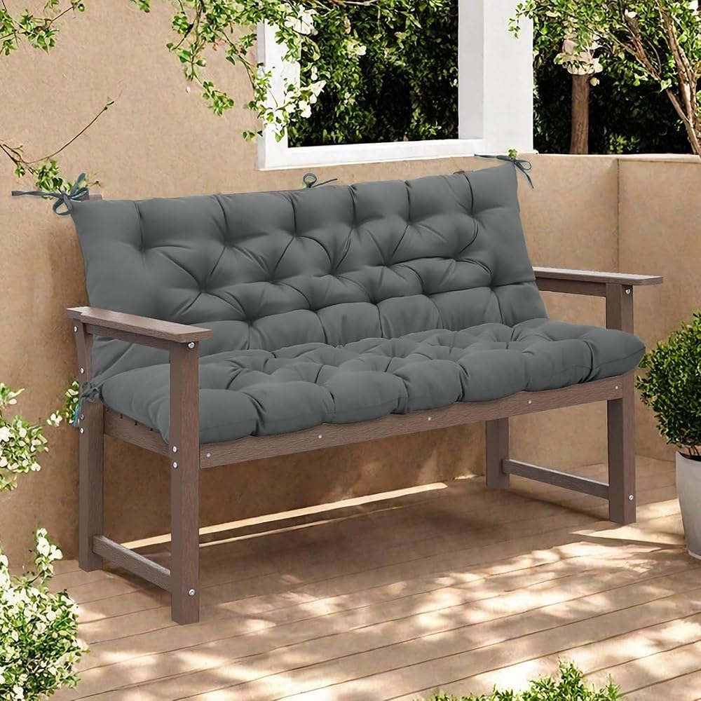 Cuscino per panca da esterno, cuscino di ricambio per dondolo da giardino, per mobili da 23 posti, impermeabile, spesso, bianco (100 x 100 x 10 cm)