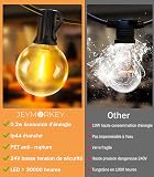 JEYMORKEY Fairy Lights LED Outdoor Power 20 m 65.5 ft G40 Bulbs - 2