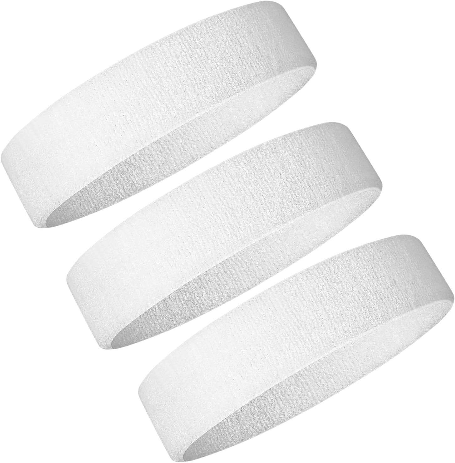 Ailiver Headbands Sweatband Set 3 Pieces Men Women Sweat Bands Absorbent for Gym Sports Tennis Running Exercise Basketball Headbands Sweatband Moisture Wicking (3 Pieces)
