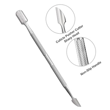 Cuticle Trimmer Extremely Sharp Cuticle Pusher Cuticle Nipper Scissors Stainless Steel Clippers Cutter Remover Pedicure Manicure Fingernail Toenails Tools (2 Pc Set) By Zeepk