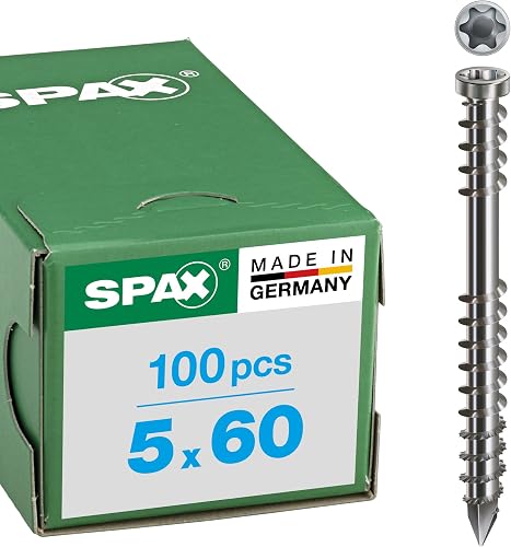 SPAX Vis terrasse inox A4 5x60 mm Torx T25 (boîte de 200)