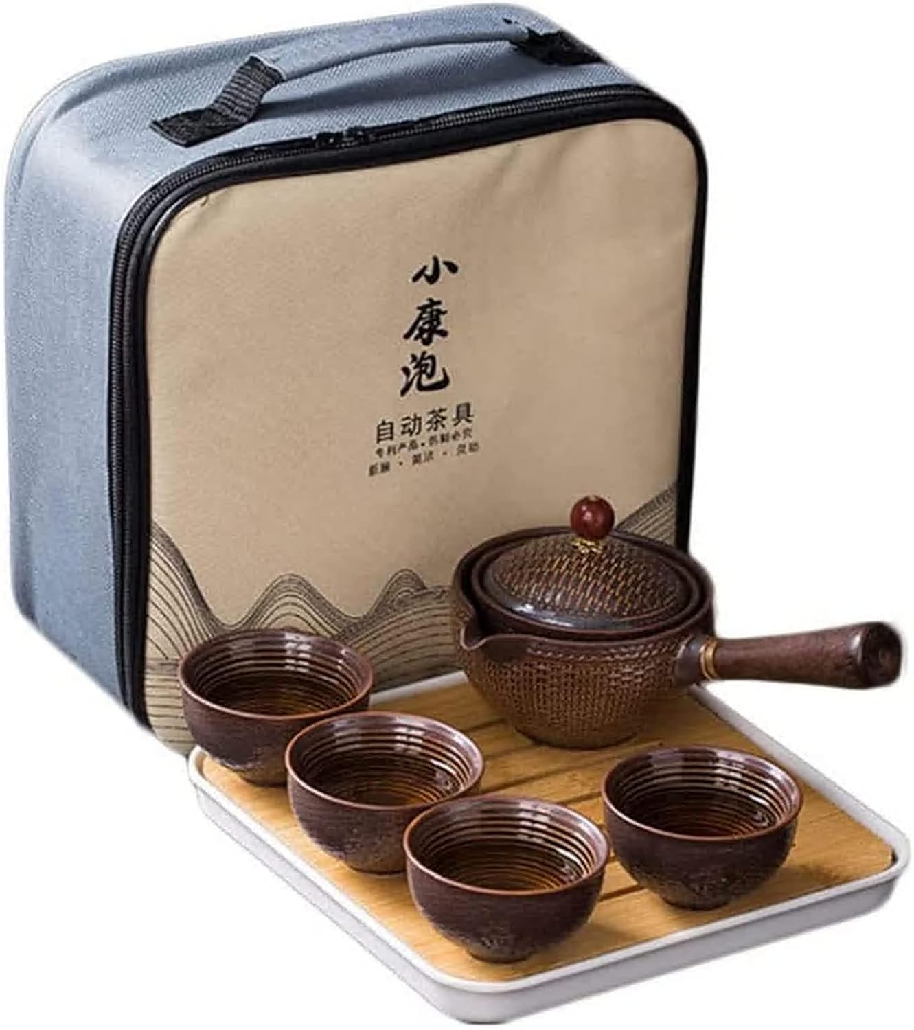Youngky Porcelain Chinese Ceramic Gongfu Tea Set,Portable