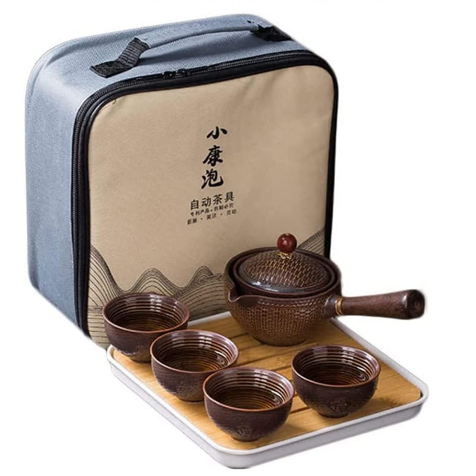 Service à thé en porcelaine de haute qualité avec infuseur 360 et finitions bois