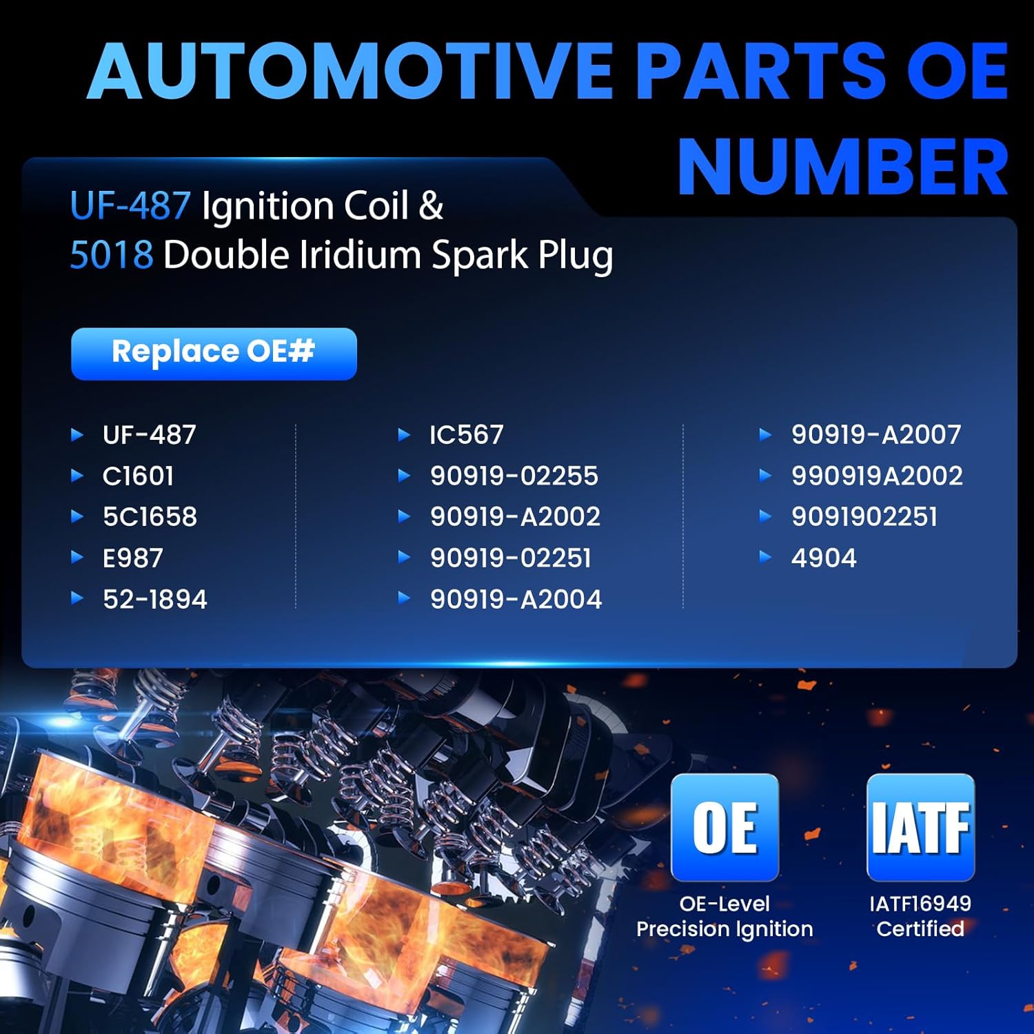 Premium Ignition Coil & Iridium Spark Plug Kit (4-Piece Set) Compatible with Toyota Camry 2010-2017, Sienna 2011-2013, RAV4 2009-2018, 2.5L 2.7L L4
