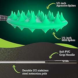 Cactus Scratcher Extendable Keychain Back Scratcher - 16 Long Stick Double Sided Retractable Scratching Tool for Hand, Neck, Head, and Body - Universal Gift for Family, Pets, and Friends, Glow