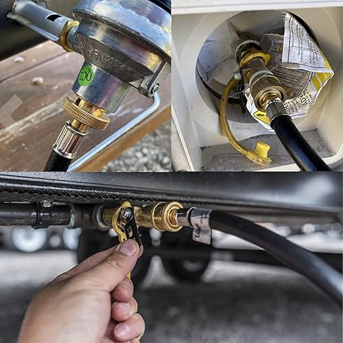 Miniatura 9 de Manguera de propano de conexión rápida de 1 libra, electrodomésticos portátiles, 15 pies de conexión rápida de reemplazo del convertidor de manguera