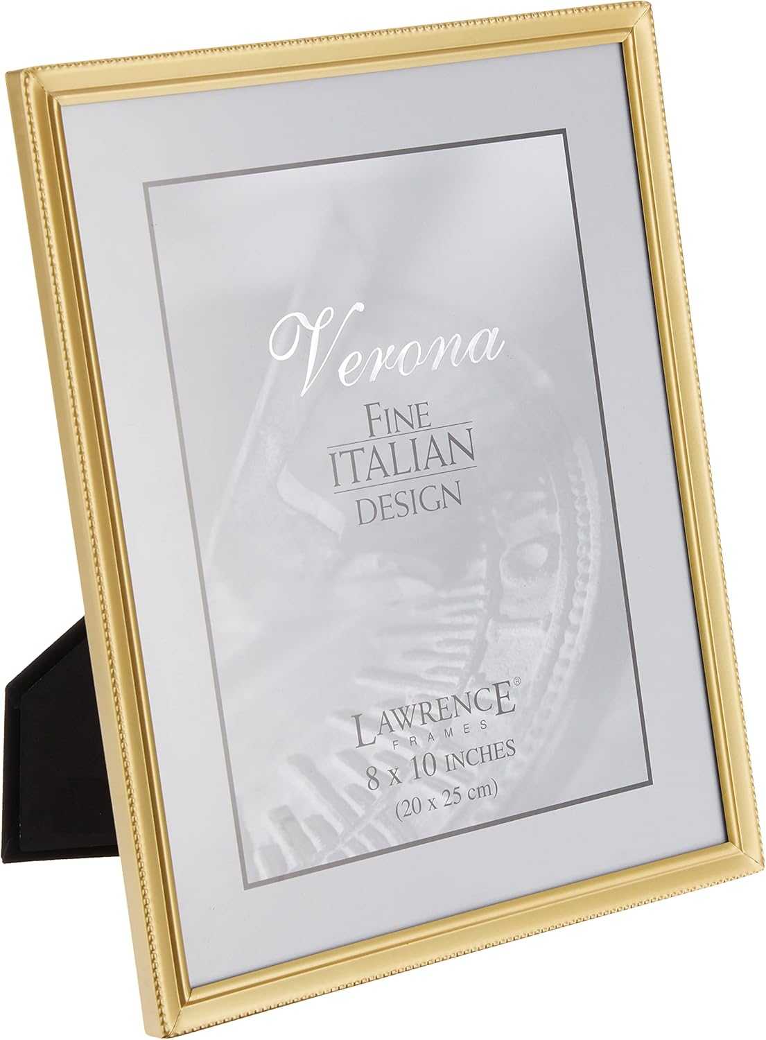 Lawrence Frames Antique Brass 8x10 Picture Frame, Bead Border Design