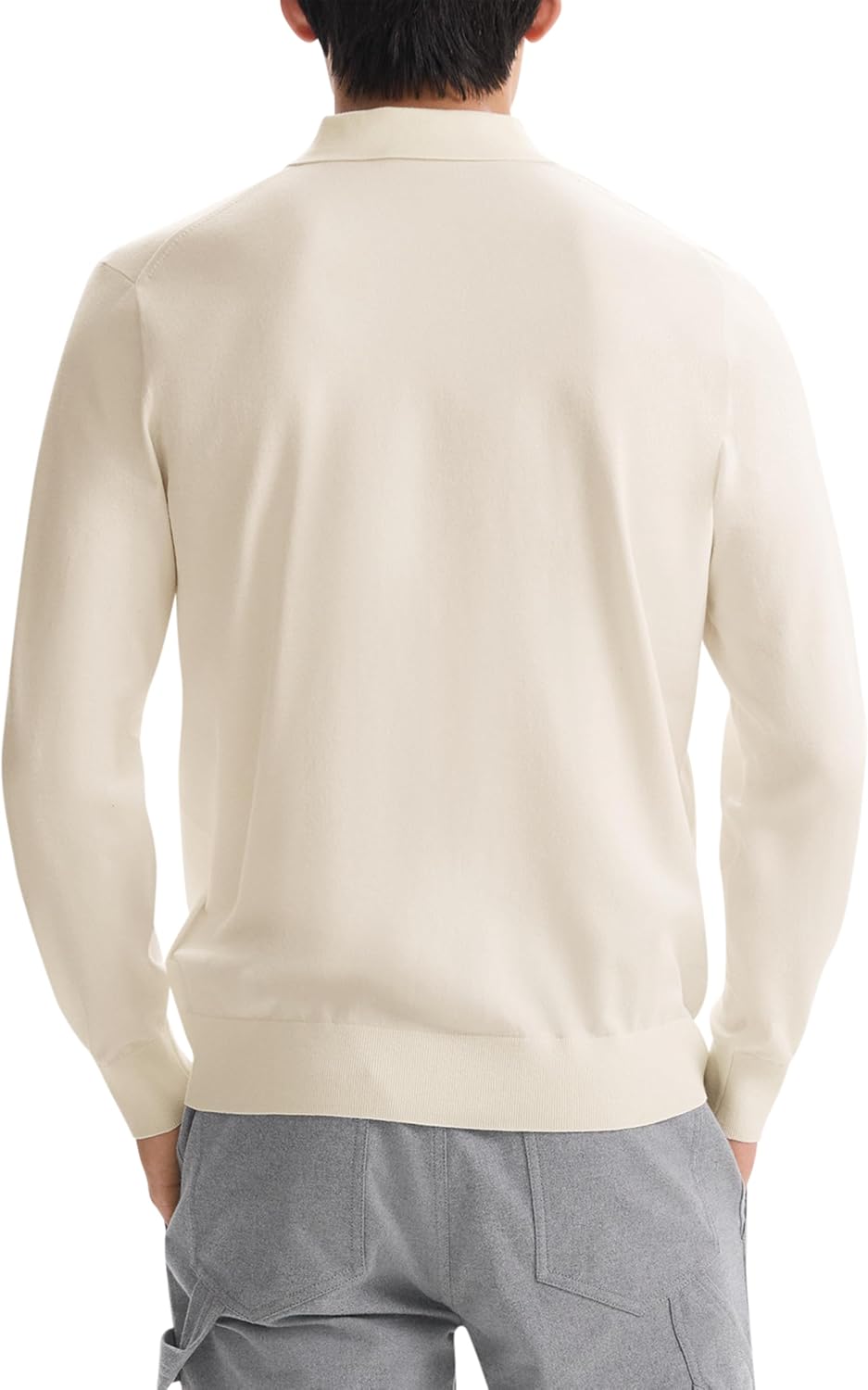 Theory Men's Goris Polo Long Sleeve in Light Bilen - Image 4