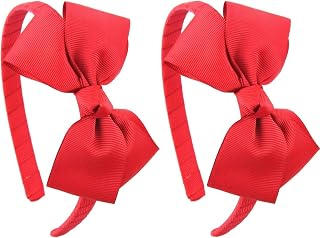 Bnikion 2 Pack Christmas Red Bow Ribbon Headbands for Little Girls Toddlers Cosplay Princess