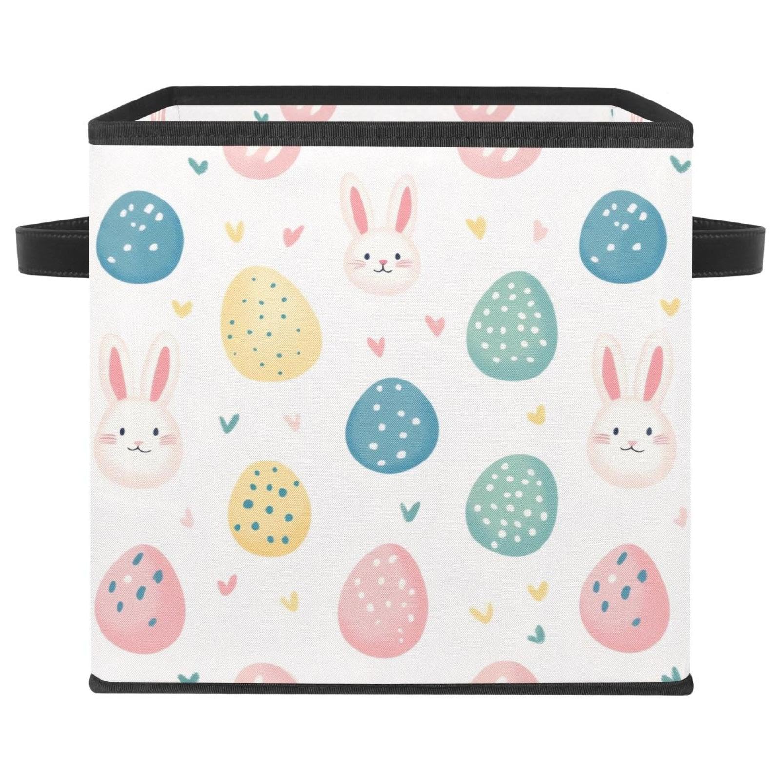 Boîte de rangement pour vêtements grand cube pliable avec doubles poignées en tissu Oxford