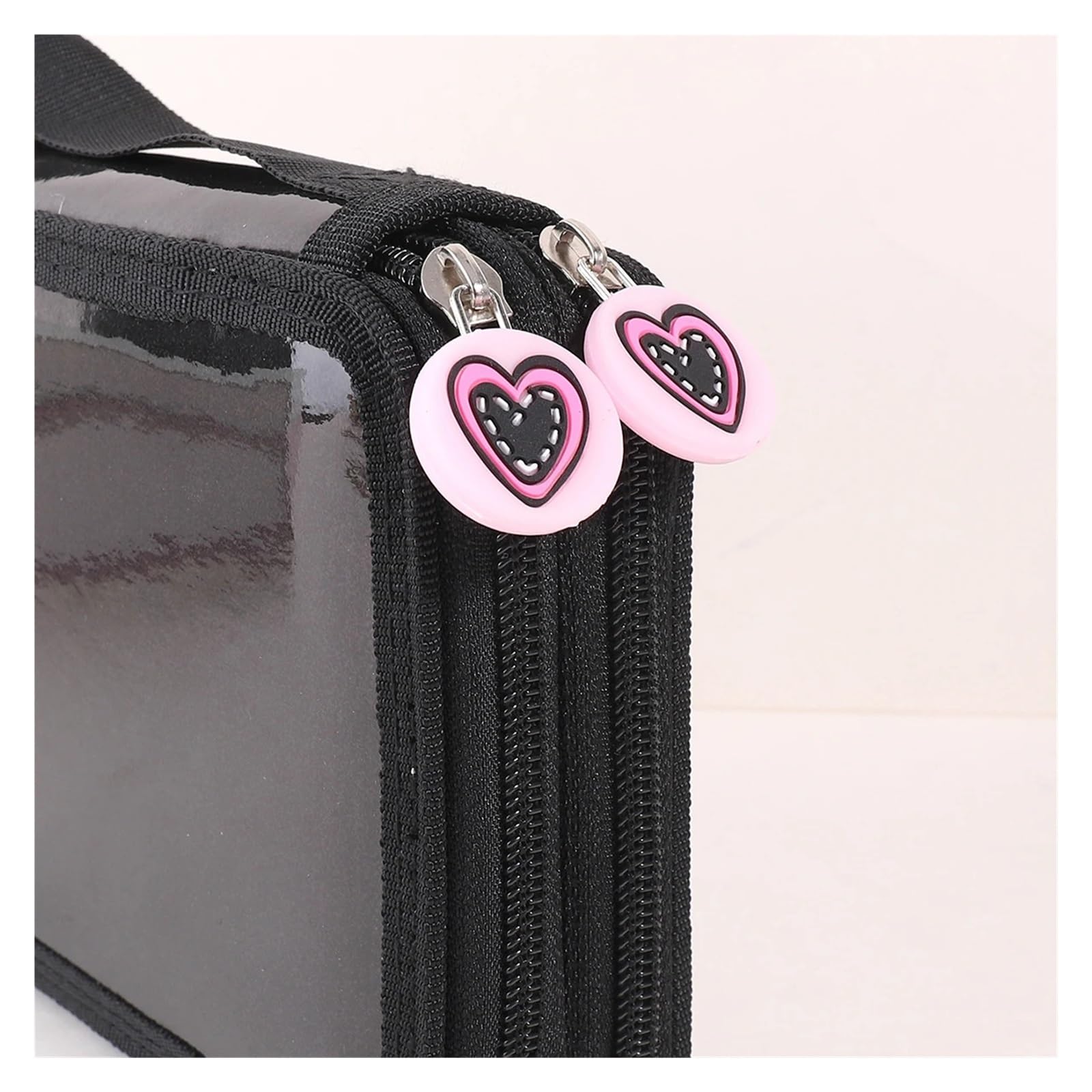 Astuccio a forma di cuore for studenti | Doppio strato, design con cerniera, portatile, elegante, portapenne, idea regalo(BDX-1132-3)