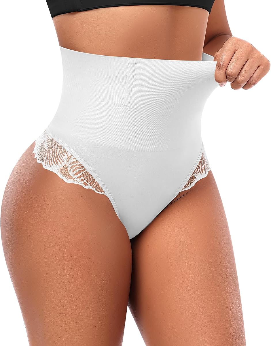 Werena Tummy Control Thong Shapewear for Women High Waisted Body Shaper Panties Shaping Thong Girdle Underwear
