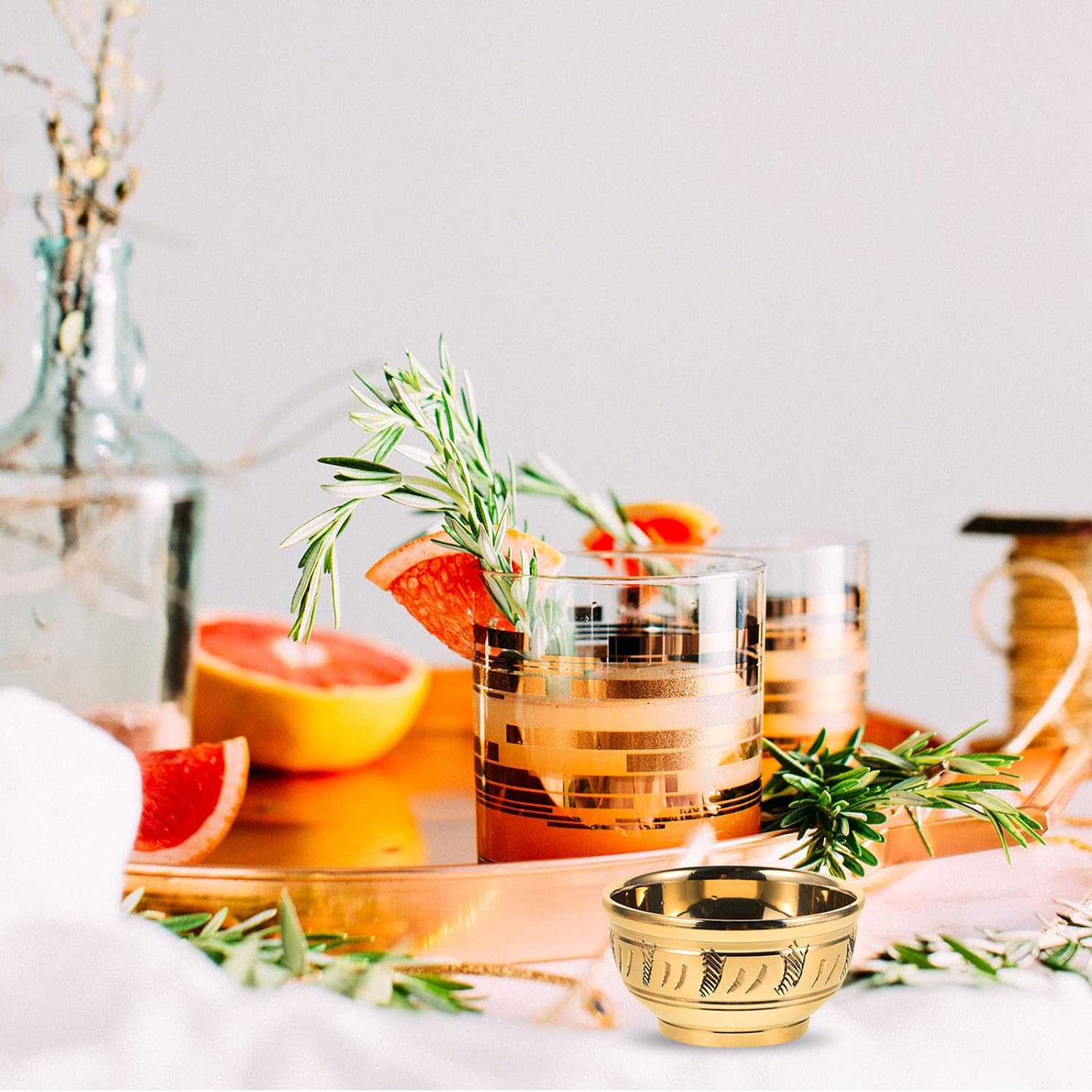 Ciieeo Tibetan Copper Offering Cup for Water and Milk Tea, 30ml Decorative Buddhist Worship Bowl with Comfortable Grip and Easy to Clean, for Rituals and Ceremonies