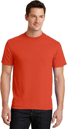Port & Company Mens 50/50 Cotton/Poly T-Shirt PC55 -Orange L