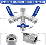 Séparateur de tuyau de jardin 3 C'est bien, c'est lourd. 304 Splitter en acier inoxydable avec vannes d'arrêt, Splitter à épingles à glissière de tuyau de jardin, 3/4''' GHT Fendeur de robinet extérieur fileté