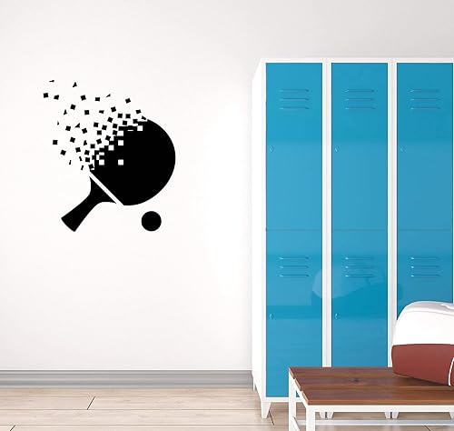 Calcomanía de vinilo para raqueta de ping pong tenis de mesa calcomanía de pared decoración deportiva regalo único g066 color negro