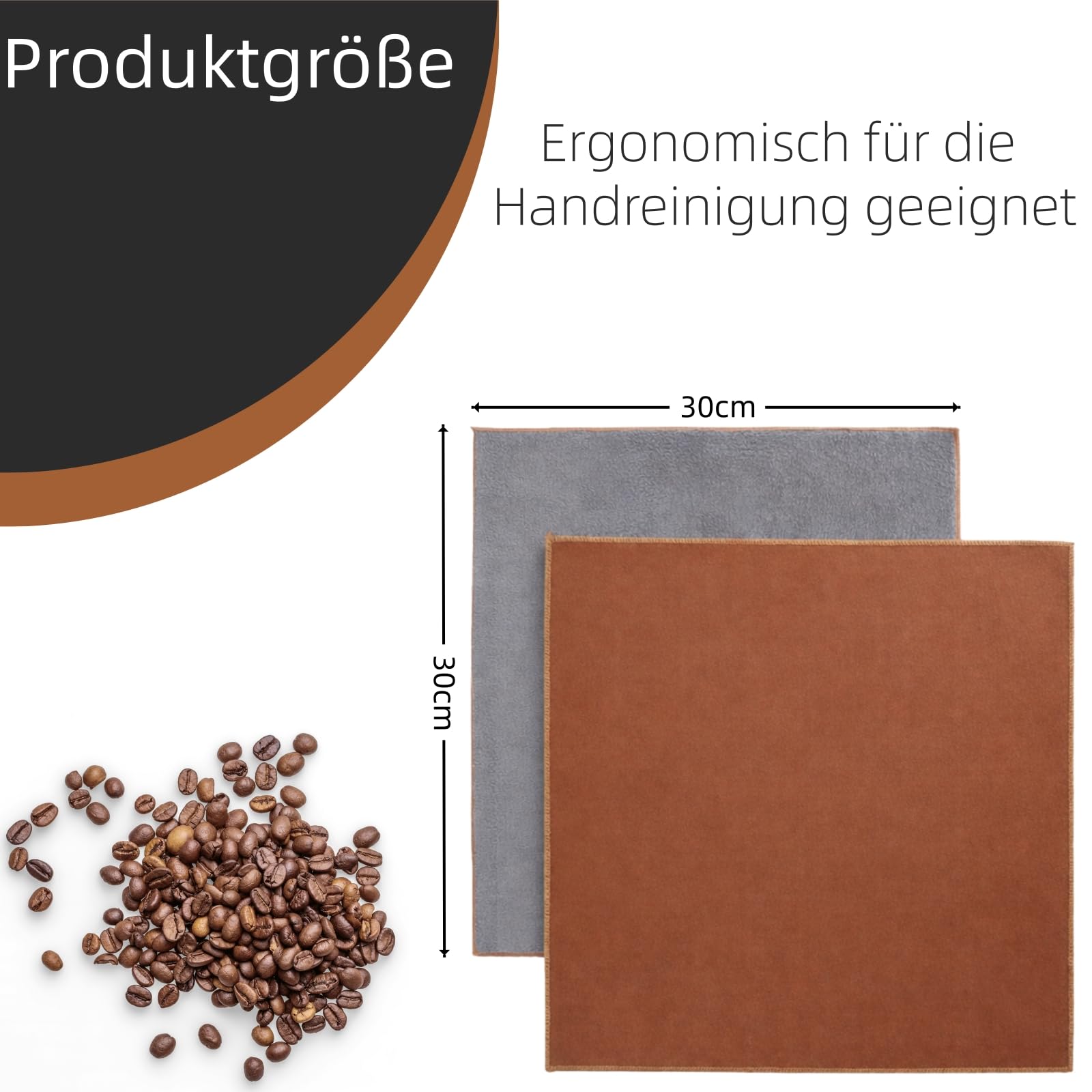 Barista zestaw ściereczek – 2 sztuki ściereczek z mikrofibry 30 x 30 cm – akcesoria barista do czyszczenia ekspresu do kawy i sitka, bardzo chłonna ściereczka do czyszczenia espresso i kawy