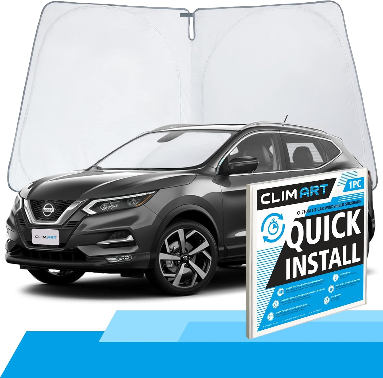 CLIM ART Windshield Sun Shade for Nissan Rogue Sport 2017