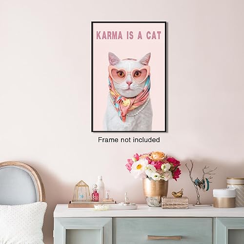 Miniatura 5 de Taylor Song Lyrics - Póster de álbum Karma Is A Cat para habitación rosa, álbum de música, impresiones en lienzo para decoración de pared de