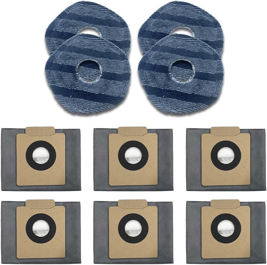 10-Pack Replacement Dust Bags & Cloth Mops for Eufy X10 Pro Omni & X8 Pro Robot Vacuums