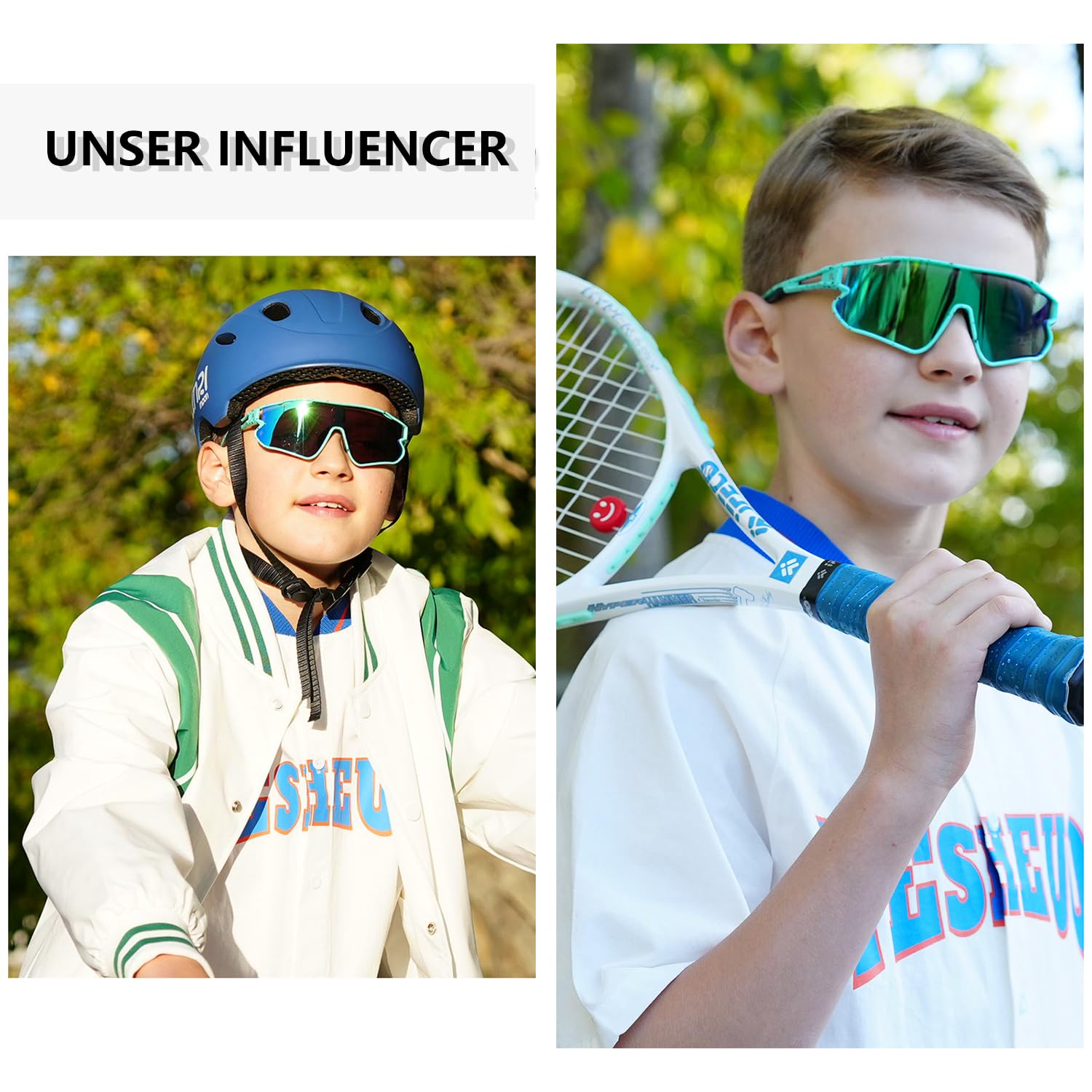 DUCO Dziecięce okulary przeciwsłoneczne, młodzieżowe, baseballowe, lekkie oprawki TR90, UV400, sportowe okulary przeciwsłoneczne dla chłopców i dziewczynek DK268