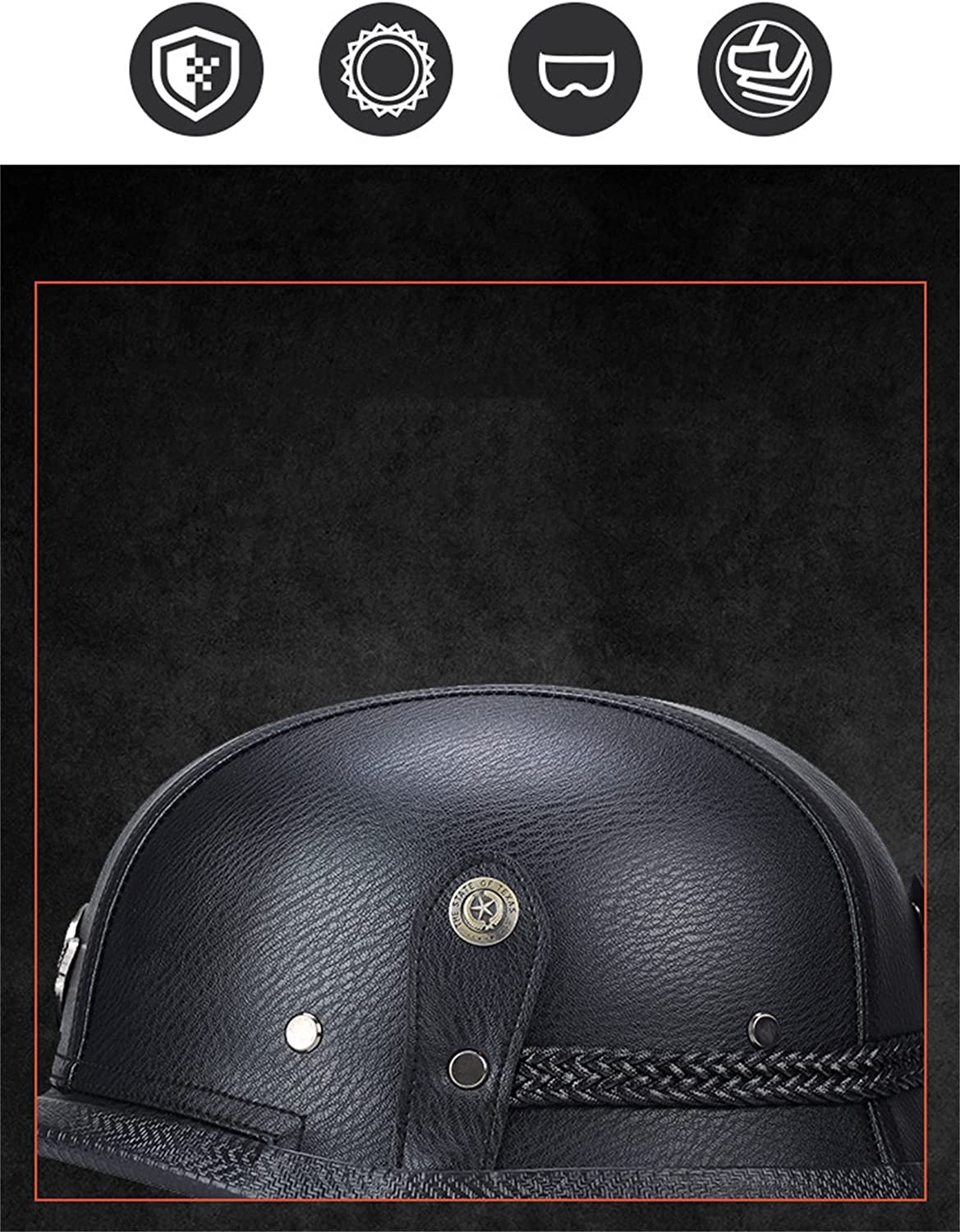 Casco Moto Jet Cascos Half-Helmet con Gafas,ECE Homologado Casco Moto Abierto Custom Scooter,Estilo Alemán Medio Casco De Motocicleta para Mujer Hombre Adultos (Color : 3, Size : XL(61~62cm))