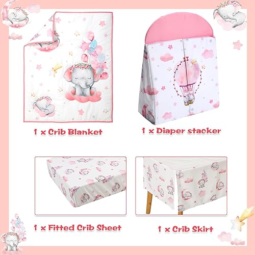 Miniatura 5 de Peryiter Juego de ropa de cama de 4 piezas para cuna, juegos de ropa de cama de bebé, manta de bebé, juegos de cuna para niñas y niños, juego de